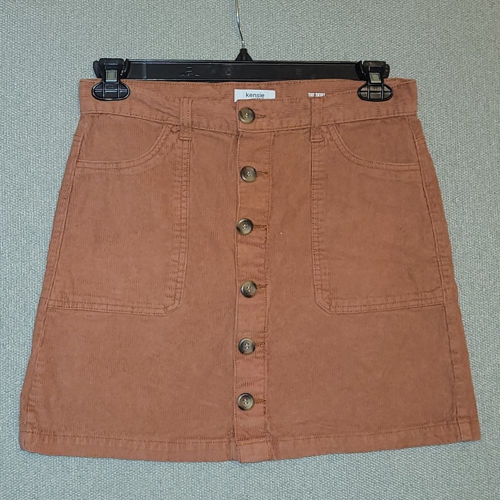 Kensie Size 8 /29 Women's Rusty Brown Button-Front Skirt